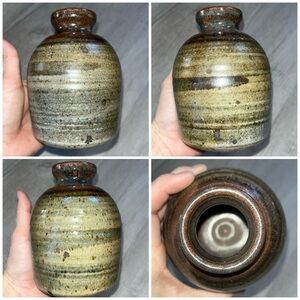 Vintage 1982 Handmade Stoneware Pottery Vase